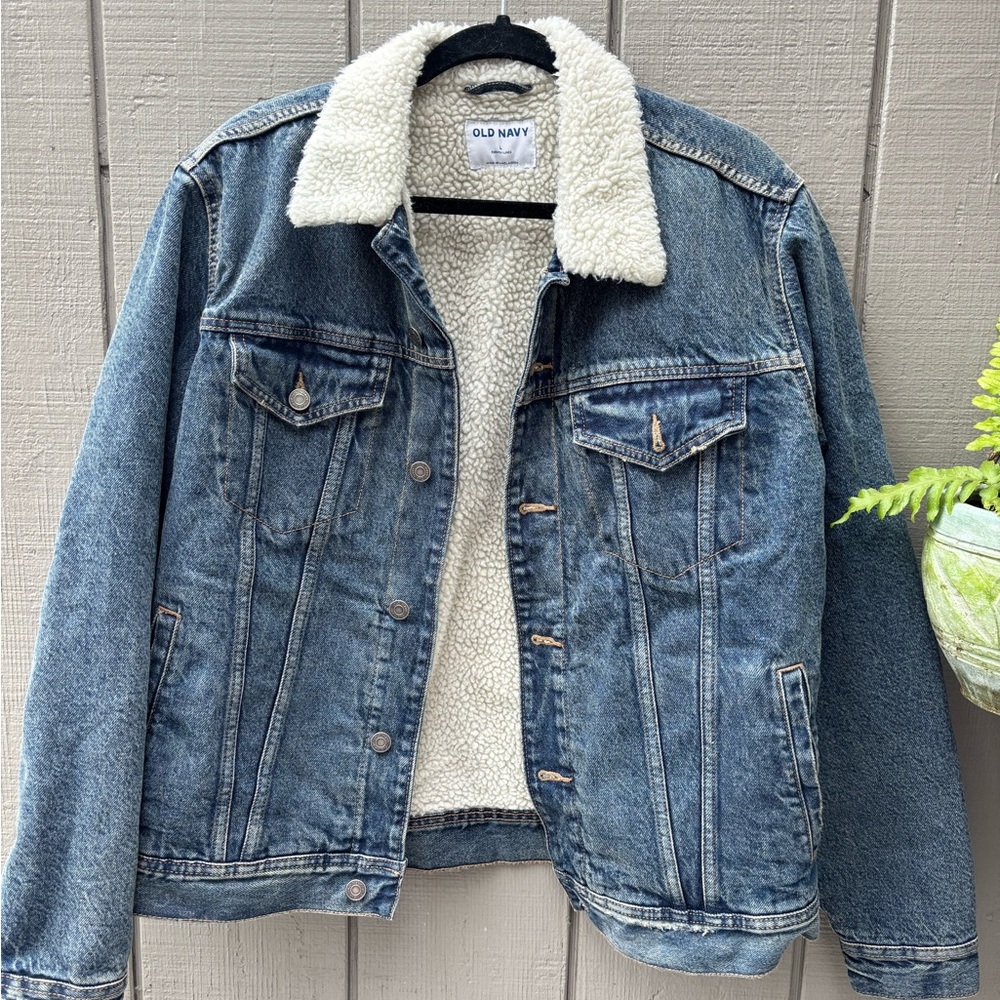 Old Navy Denim Jacket with Sherpa Collar